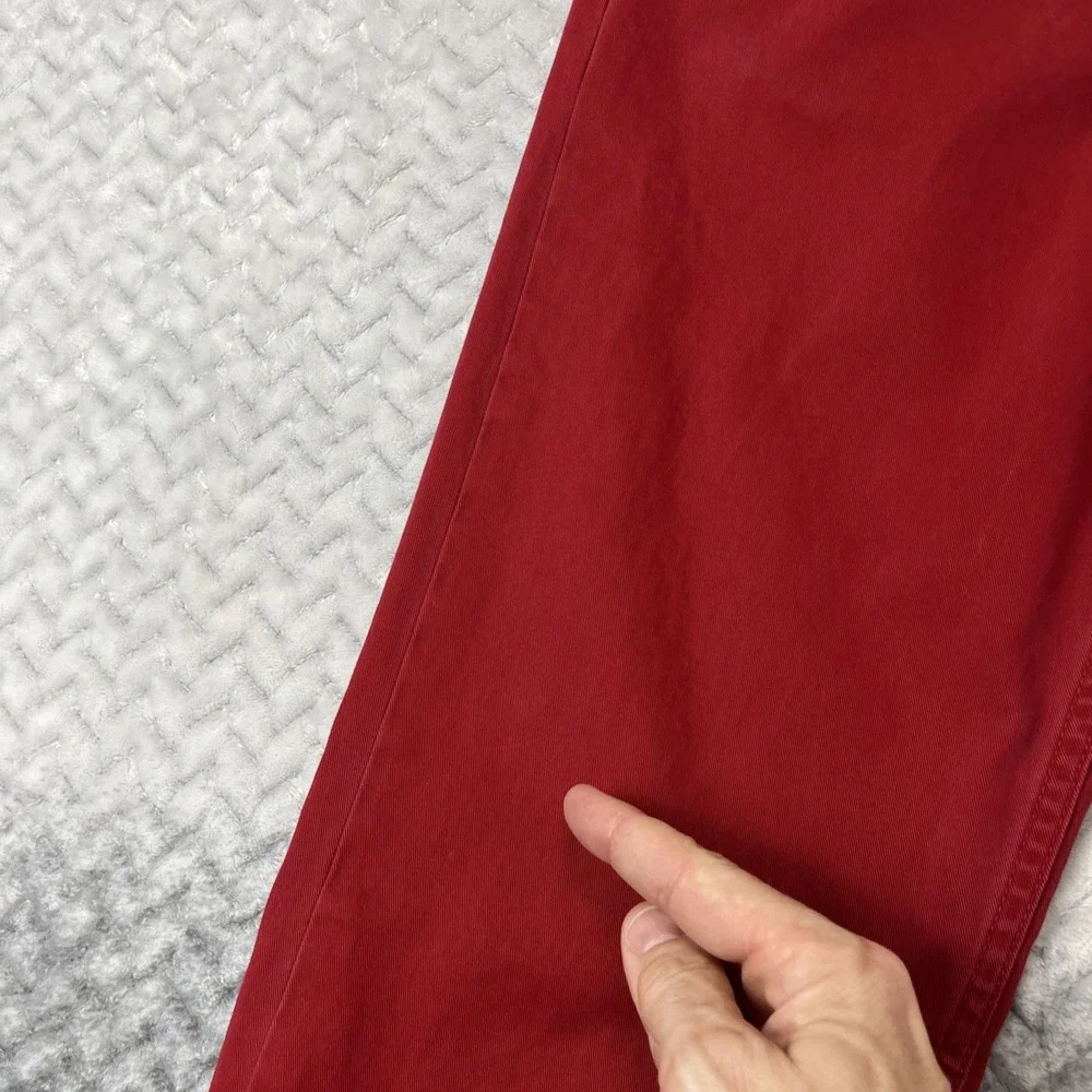 Polo Ralph Lauren 650 Denim Jean Pant Men 33x32 Red Straight Prep Chino Cotton - Picture 16 of 16